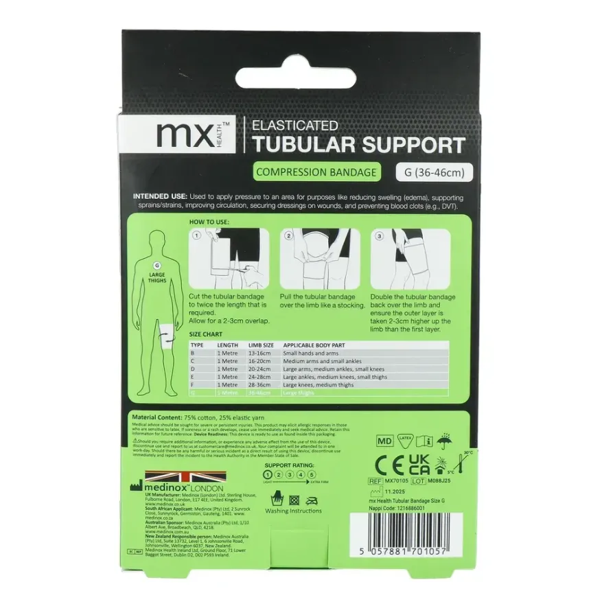 Mx Health Tubular Support Compression Bandage G (36–46cm) (1 stuk)