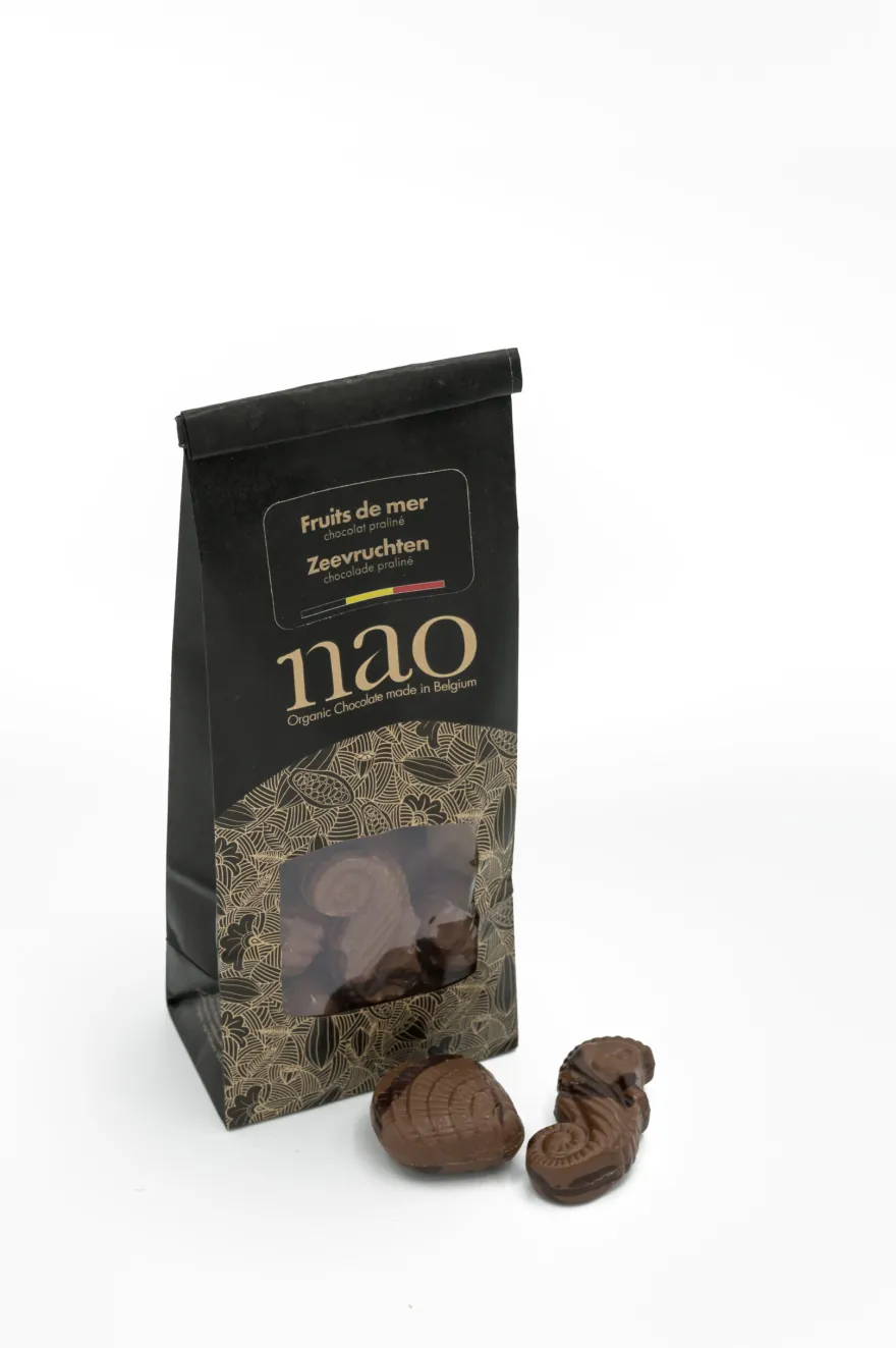 Nao Zeevruchten Melkchocolade 35% Praliné Bio (100 gr)
