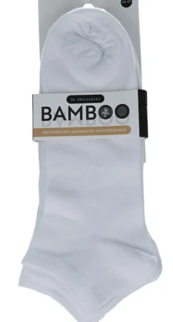 Naproz Bamboo Airco Shortsokken 3-pack Wit 43-47 (3 paar)