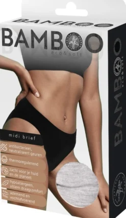 Naproz Bamboo Midi Brief Grijs S (1 stuk)