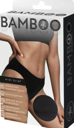 Naproz Bamboo Midi Brief Zwart L (1 stuk)