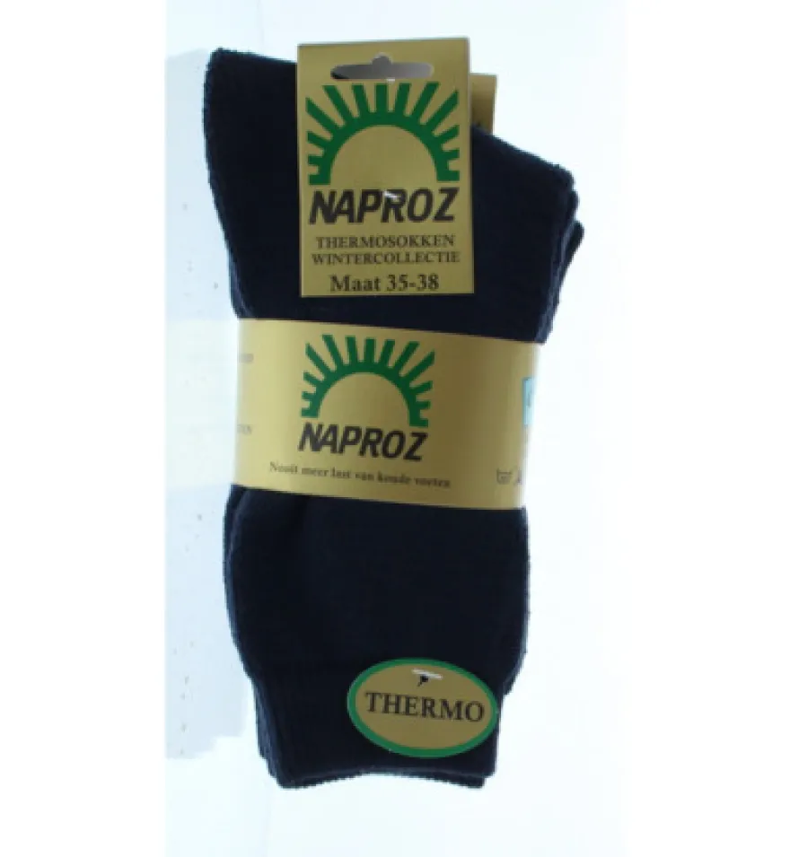 Naproz Thermo Sokken Blauw Maat 35-38 (3 Paar)