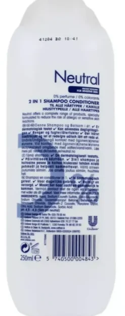 Neutral Shampoo 2-in-1 Parfumvrij (250 ml)