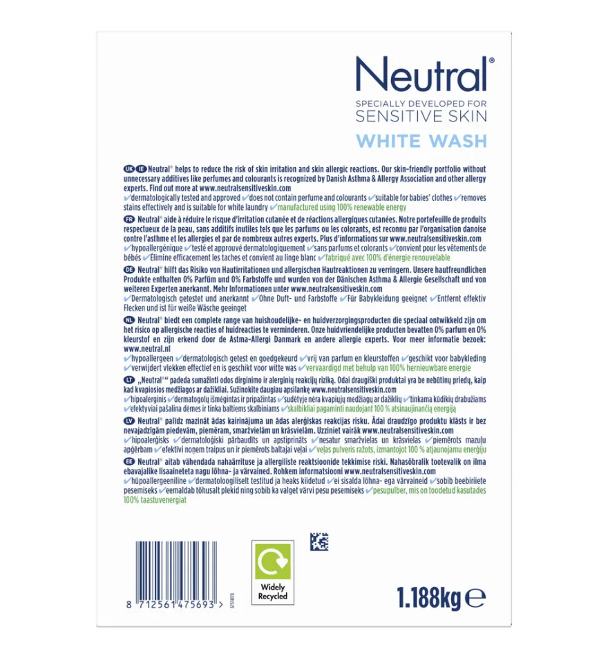 Neutral Waspoeder Wit (1188 gr)