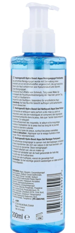 Neutrogena Hydro Boost Aqua Reinigingsgel Parfumvrij (200 ml)