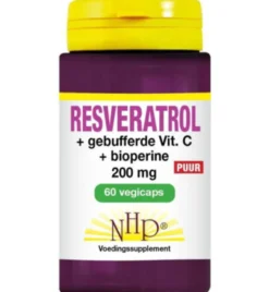 Nhp Resveratrol 200 mg/Vitamine C/Bioperine puur (60 vega capsules)