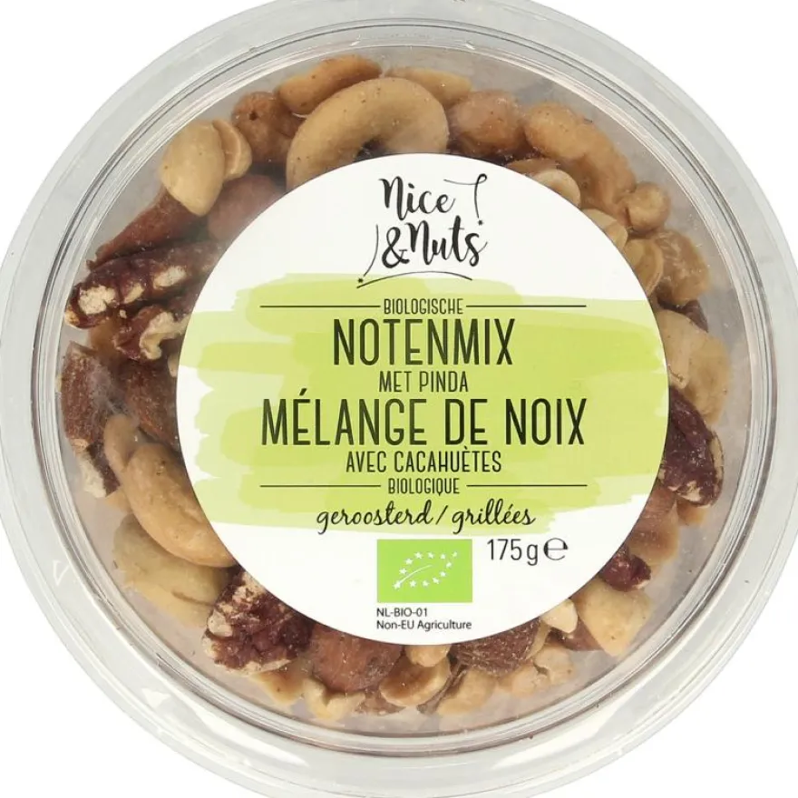 Nice & Nuts Notenmix Met Pinda Zonder Zeez Out Geroosterd Bio (175 gr)