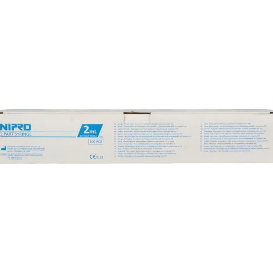 Nipro Injectiespuit 2-Delig Centrisch 2Ml (100 stuks)
