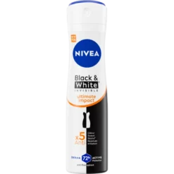 Nivea Black & White Invisible Ultimate Impact Deodorant Spray (150 ml)
