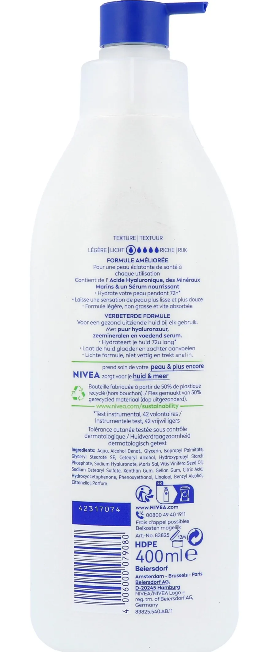 Nivea Express Bodylotion Met Pomp (400 ml)