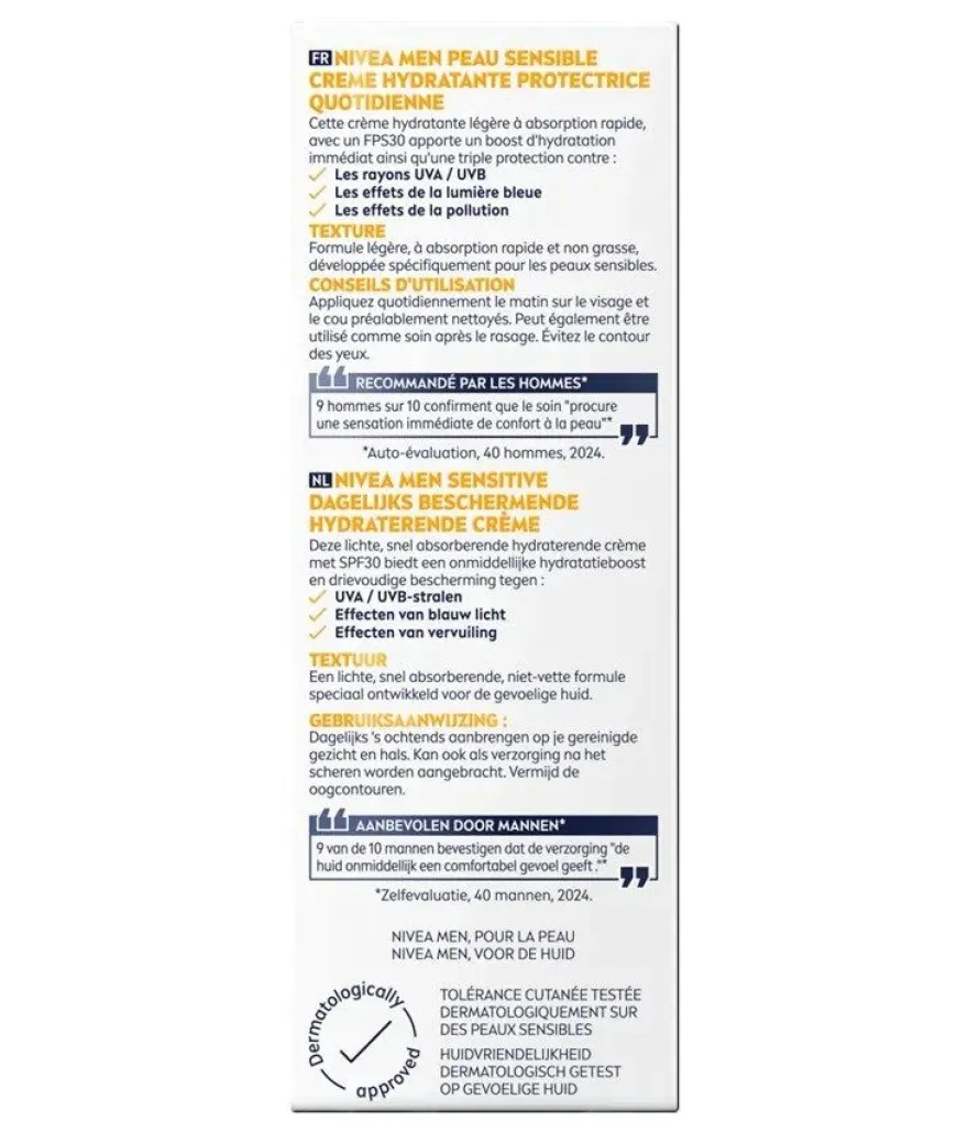 Nivea Men Sensitive Dagelijks Hydraterende Crème SPF30 (50 ml)