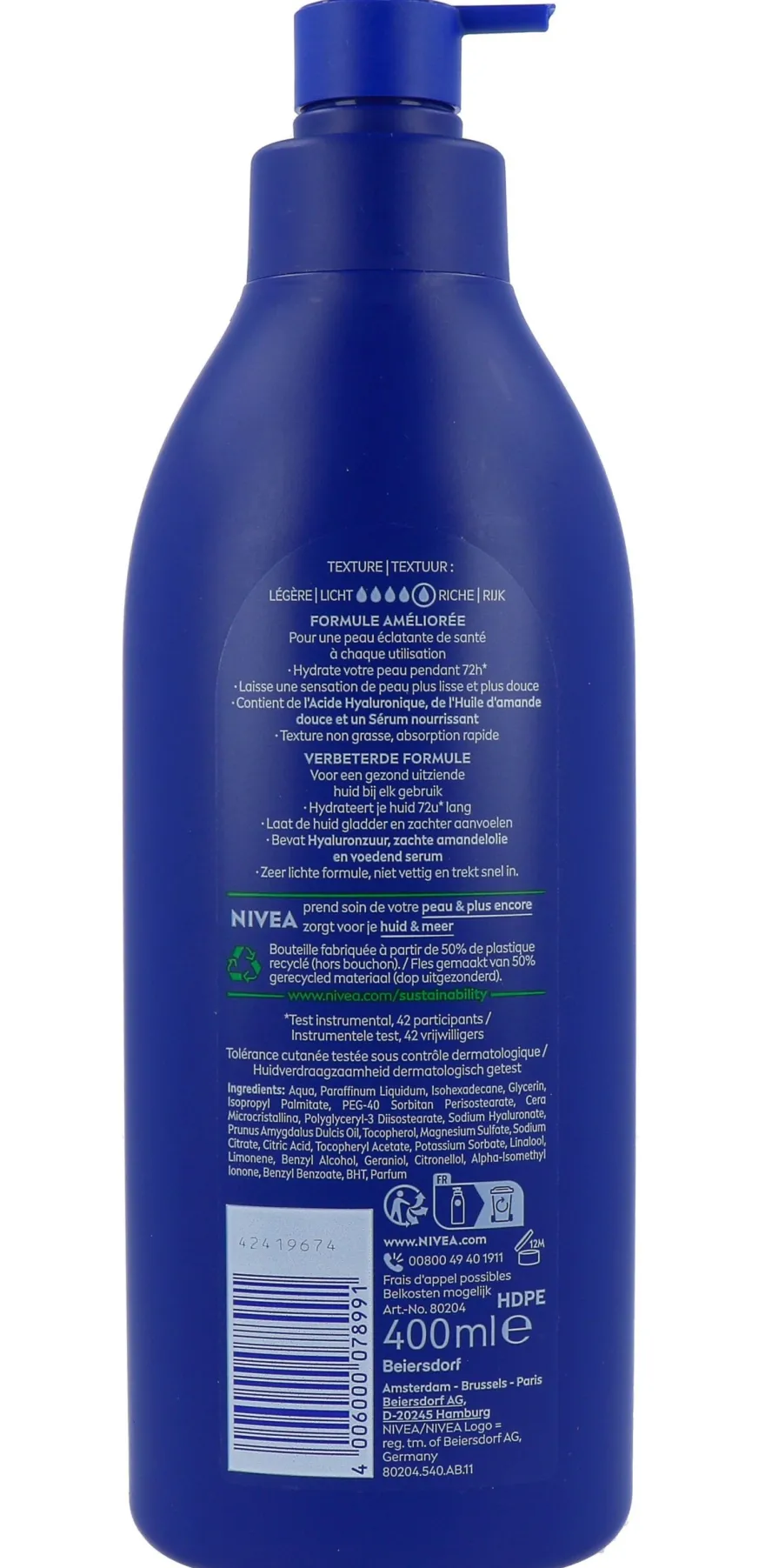 Nivea Verzorgende Milk Met Pomp (400 ml)