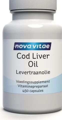 Nova Vitae Levertraanolie capsules (450 capsules)