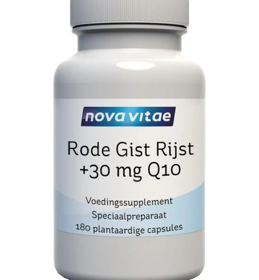Nova Vitae Rode gist rijst + 30mg Q10 (180 vega capsules)