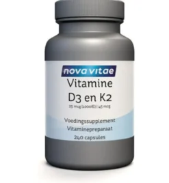 Nova Vitae Vitamine D3 25mcg K2 45mcg (240 capsules)