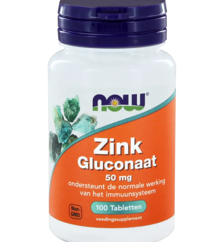 Now Zink gluconaat 50mg (100 tabletten)