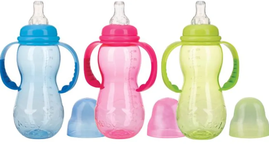 Nuby Fles Standaard 320Ml Nondrip Speen Assorti (1 stuk)