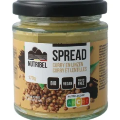 Nutribel Curry Linzen Spread Glutenvrij Bio (190 ml)