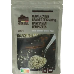 Nutribel Hennepzaad Gepeld Raw Bio (200 gr)
