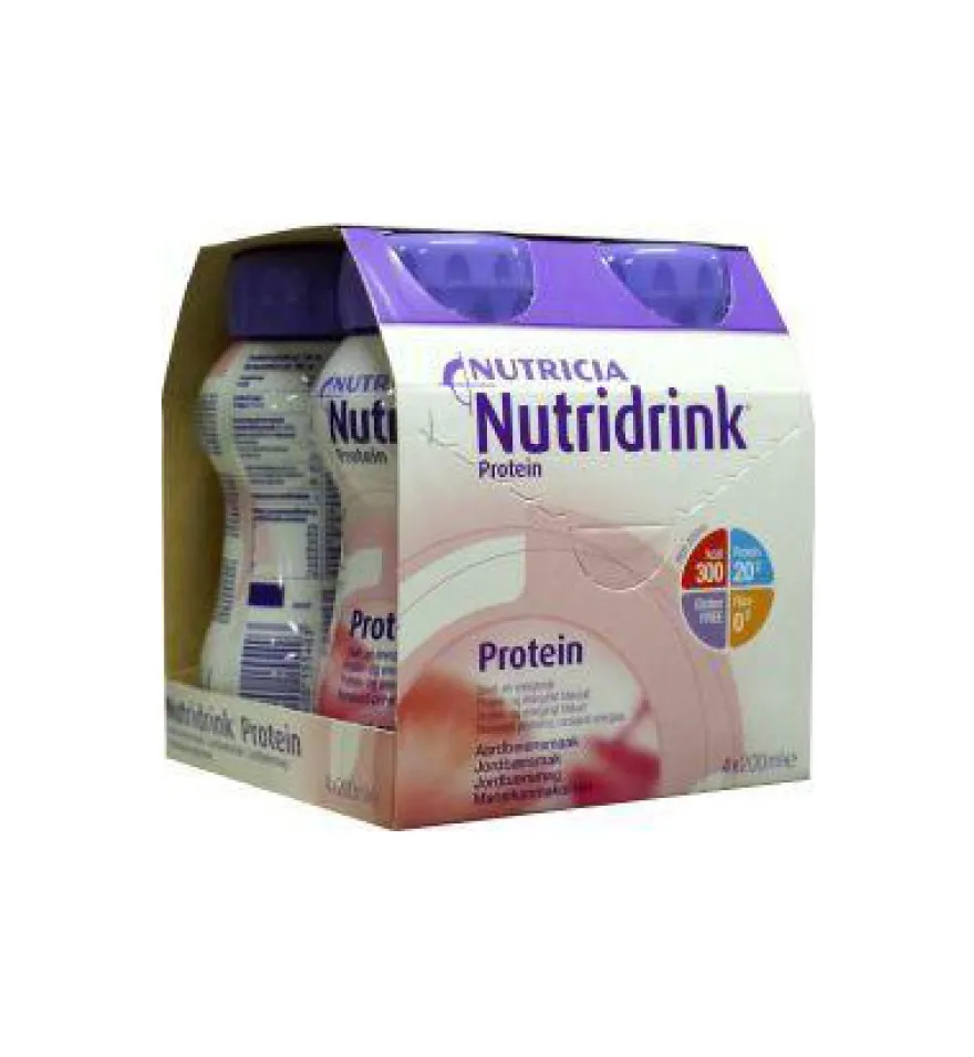 Nutridrink Protein Aardbei 200ml (4 stuks)