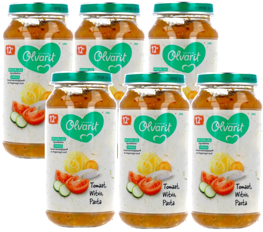 Olvarit 12+m Tomaat Witvis Pasta (250 gr)