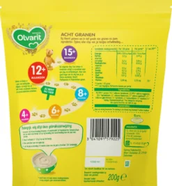 Olvarit Ontbijtpap 8granen 12+ maanden (200 gr)