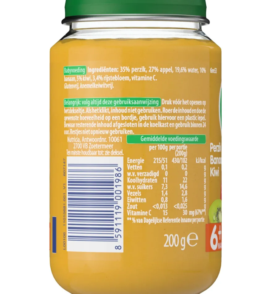 Olvarit Perzik banaan kiwi 6M53 (200 gr)