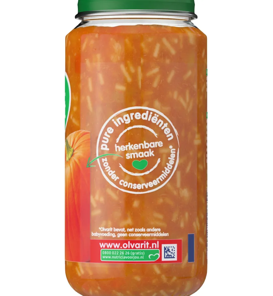 Olvarit Pompoen kip pasta 12M06 (250 gr)