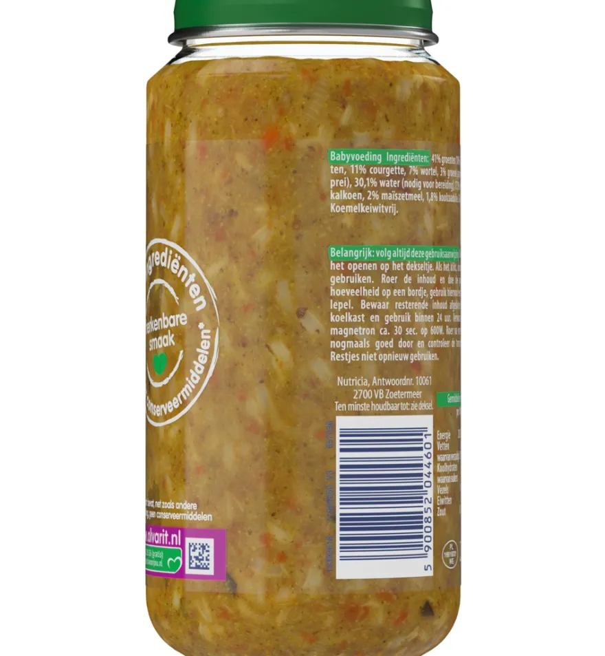 Olvarit Risotto doperwten kalkoen 18M01 (250 gr)