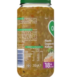 Olvarit Risotto doperwten kalkoen 18M01 (250 gr)