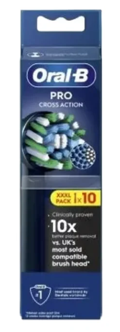Oral-B Opzetborstels Cross Action Zwart (10 stuks)