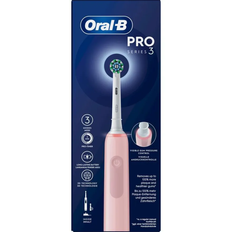 Oral B Tandenborstel Elektr Pro 3000 Pink Cross Action (1 stuk)