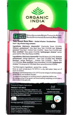 Organic India Tulsi Sweet Rose Bio Thee Zakjes (25 zakjes)