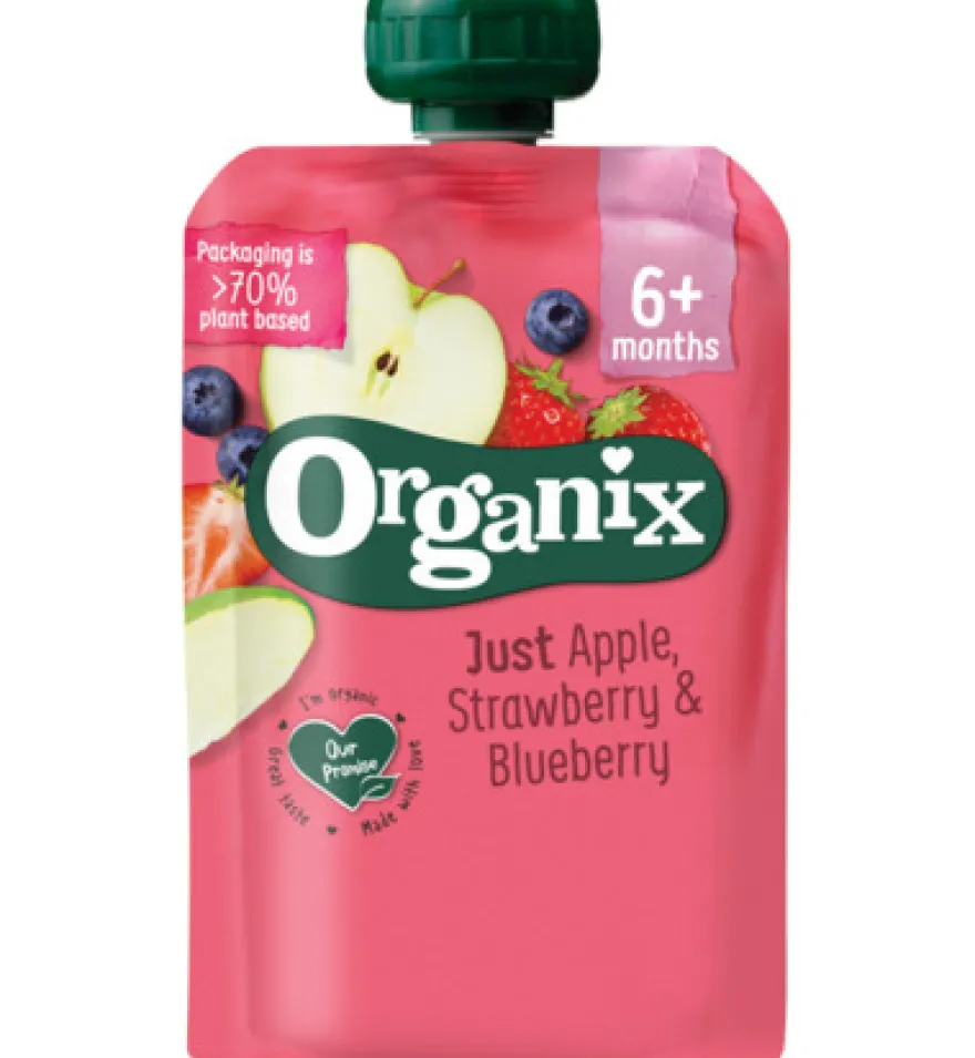 Organix Apple strawberry blueberry 6+ maanden bio (100 gr)
