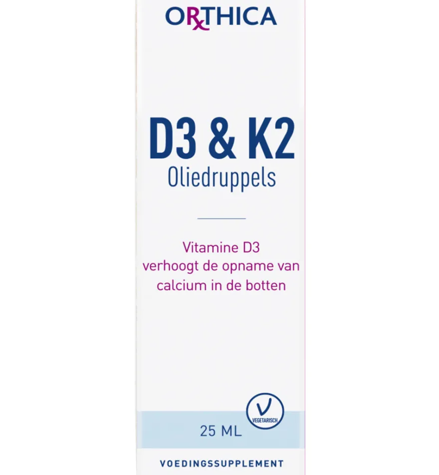 Orthica D3 & K2 oliedruppels (25 ml)
