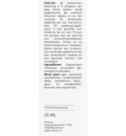 Orthica D3 & K2 oliedruppels (25 ml)