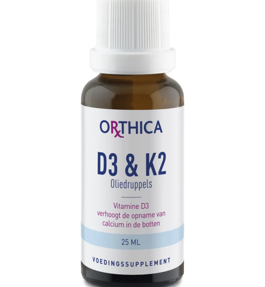 Orthica D3 & K2 oliedruppels (25 ml)