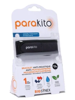 Parakito Anti-muggen Armband Zwart Volwassenen (1 stuk)