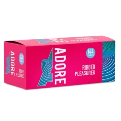 Pasante – Adore Ribbed Pleasure Condoms Rood (144 stuks)