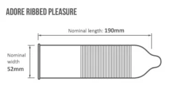 Pasante – Adore Ribbed Pleasure Condoms Rood (144 stuks)