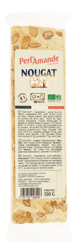 Perl’amande Nougat Wit Bio (150 gr)