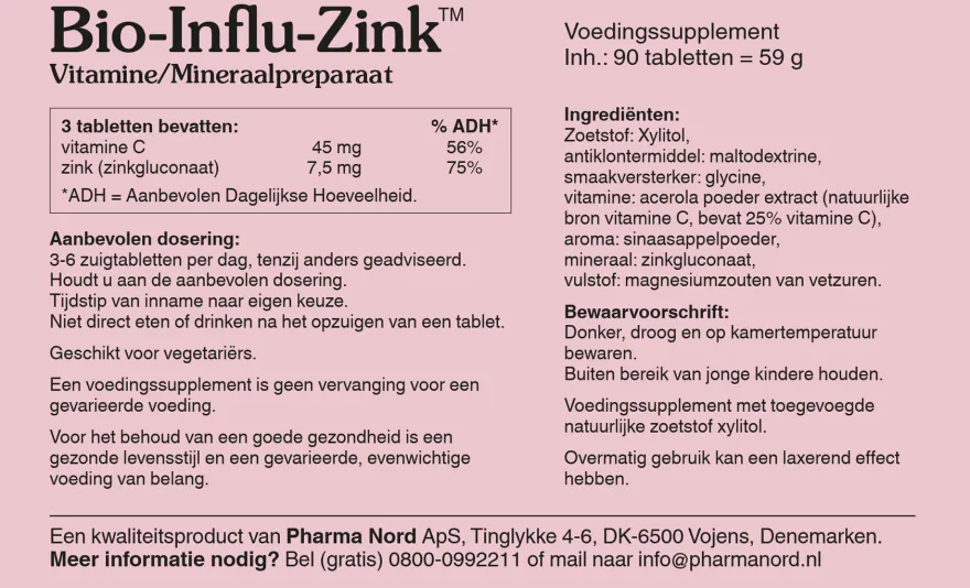 Pharma Nord Bio Influ Zink (90 tabletten)