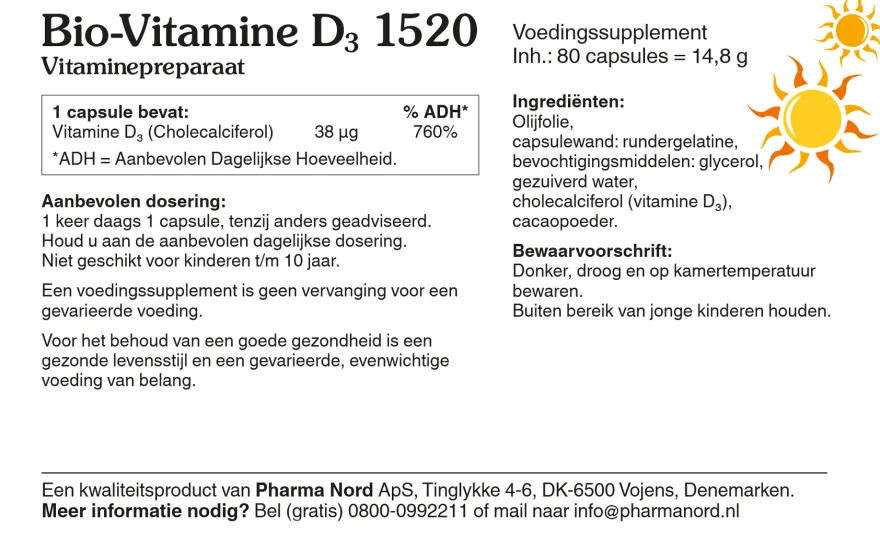 Pharma Nord Bio Vitamine D3 38mcg (80 capsules)