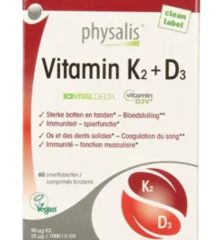Physalis Vitamine K2 + D3 (60 tabletten)
