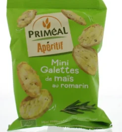 Priméal Aperitive mini maiscrackers olijf rozemarijn bio (50 gr)