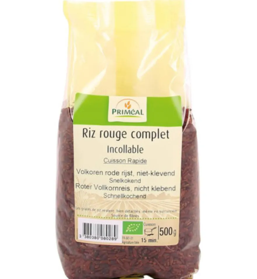 Priméal Rijst Rood Volkoren Niet Klevend Bio (500 gr)