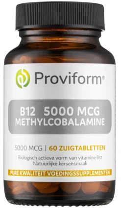 Proviform Vitamine B12 – 5000 Mcg Methylcobalamine (60 tabletten)