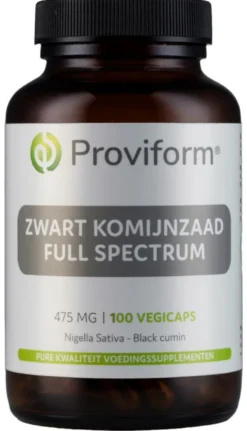 Proviform Zwart Komijnzaad Full Spectrum 475Mg (Black Cumin) (100 vega capsules)