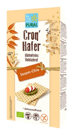 Pural Croq’avoine Sesam Chia Knäckebröd Glutenvrij Bio (160 gr)