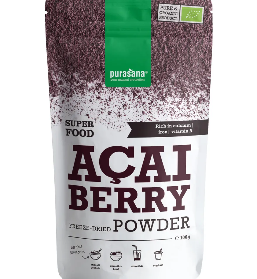 Purasana Acai Bessen Poeder/Poudre Baies D’Acai Vegan Bio (100 gr)